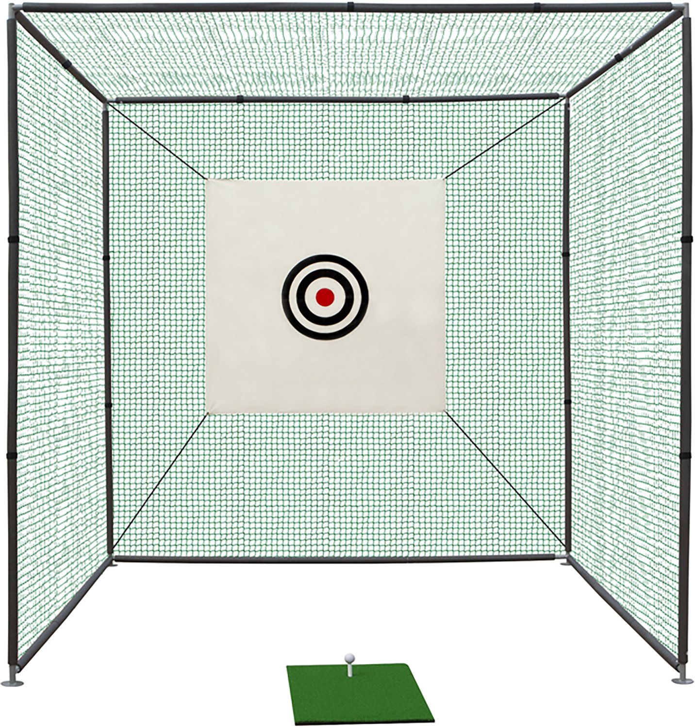 inQracer 10 ft x 10 ft x 10 ft Golf Practice Net Cage with Metal Frame