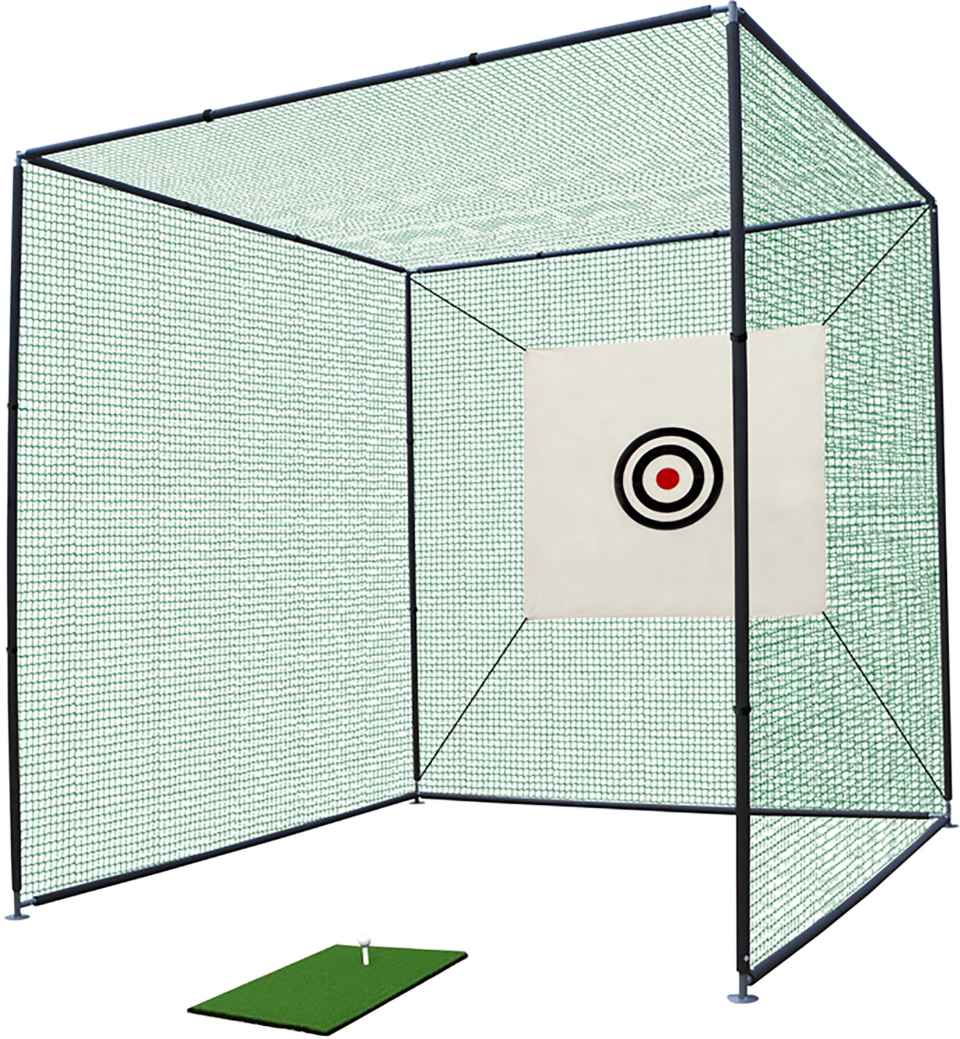 inQracer 10 ft x 10 ft x 10 ft Golf Practice Net Cage with Metal Frame