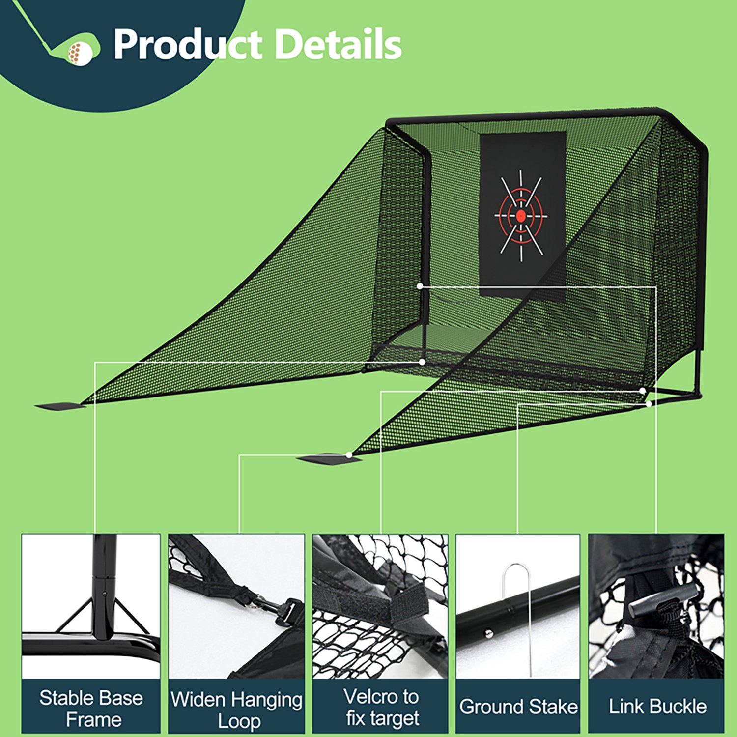 inQracer 10 ft x 7 ft Golf Practice Net with Auto Ball Return - view number 3