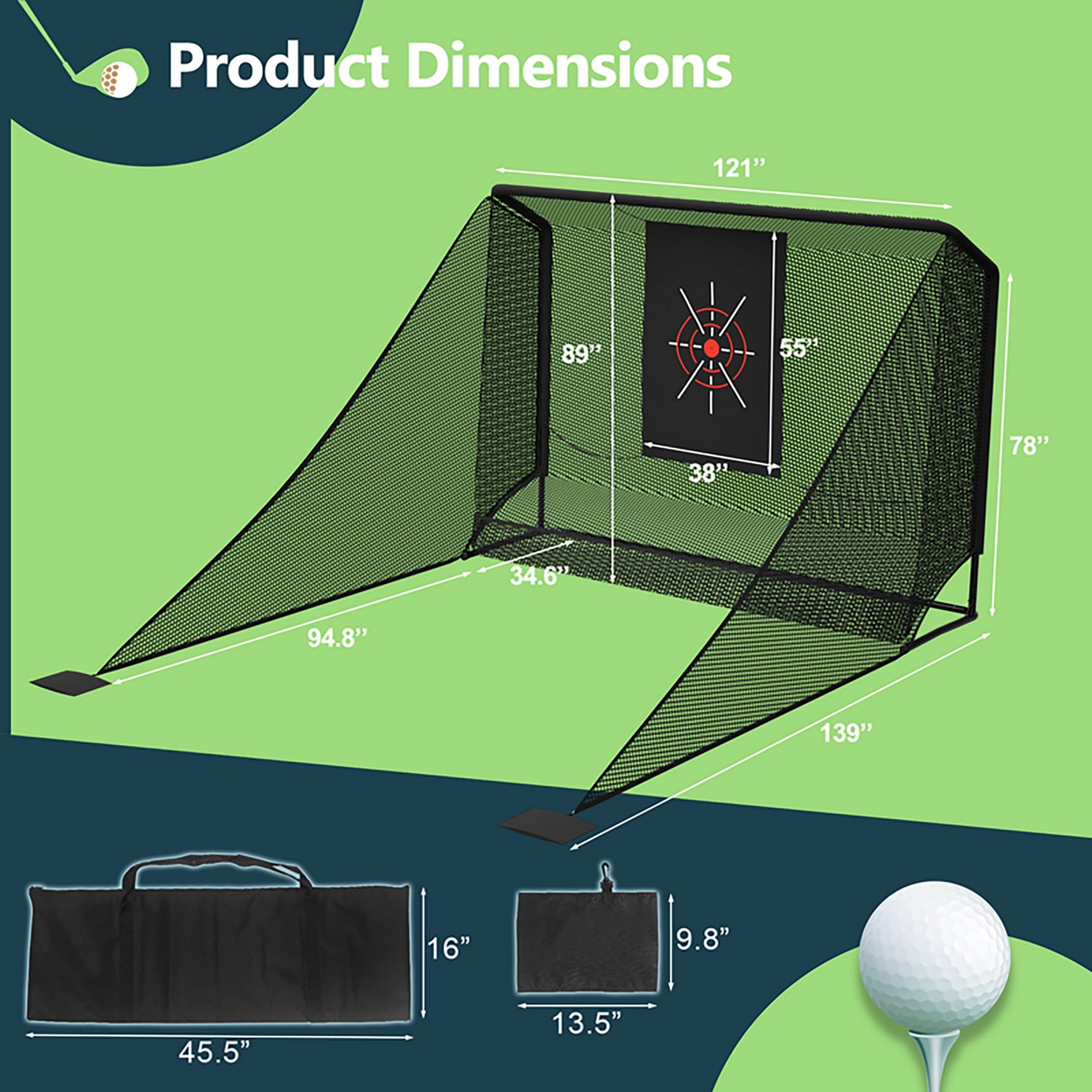 inQracer 10 ft x 7 ft Golf Practice Net with Auto Ball Return - view number 4