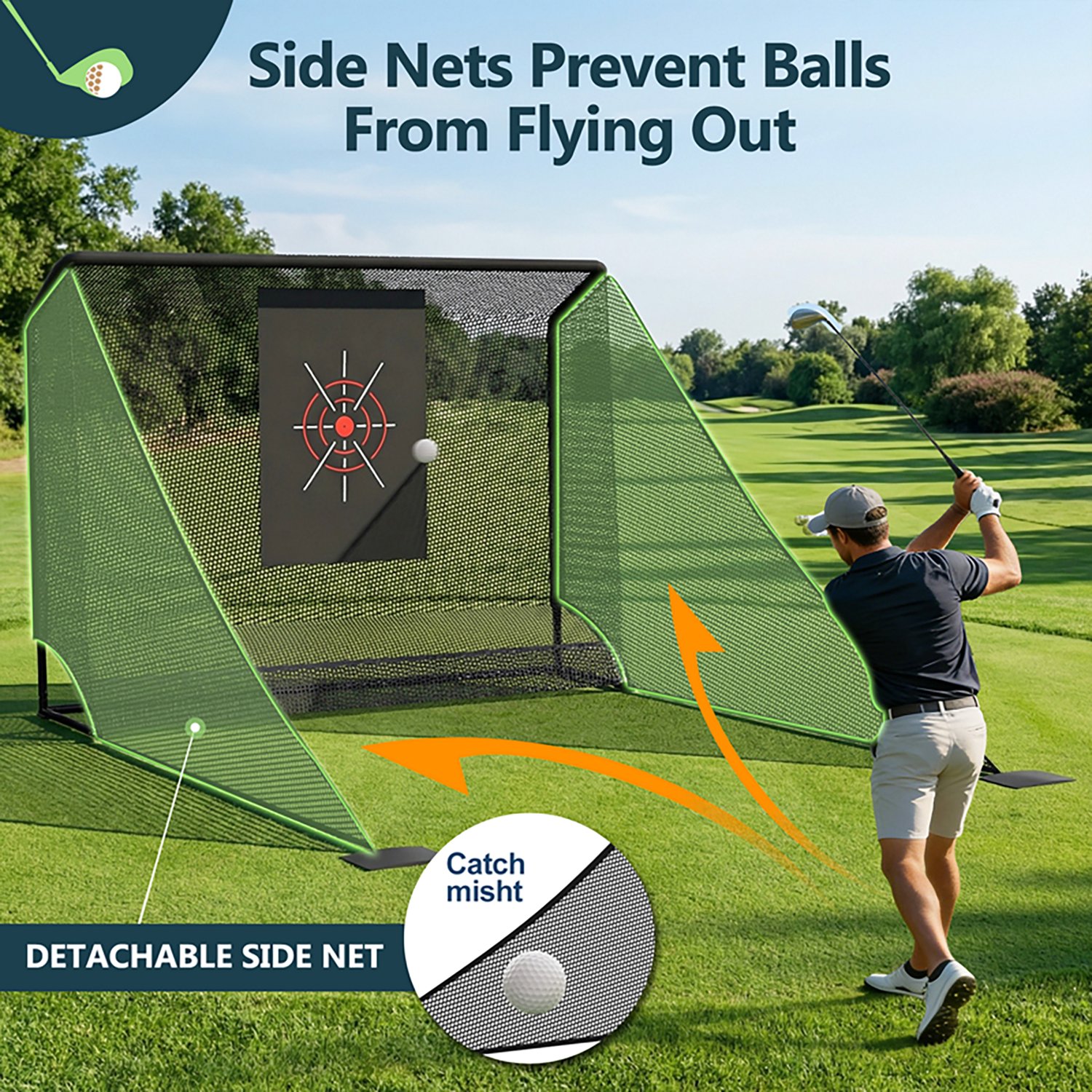 inQracer 10 ft x 7 ft Golf Practice Net with Auto Ball Return - view number 6