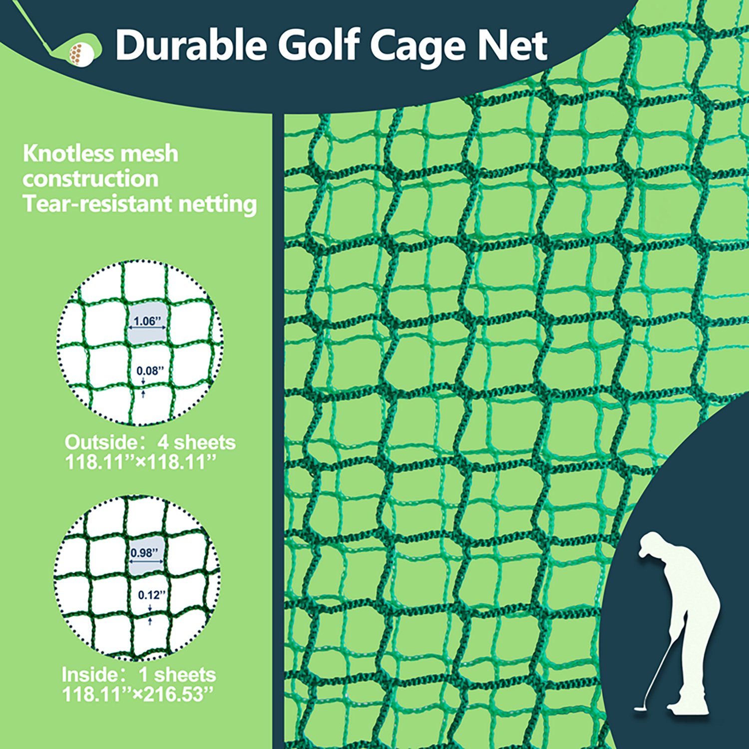 inQracer 10 ft x 10 ft x 10 ft Metal Frame Hitting Net Cage