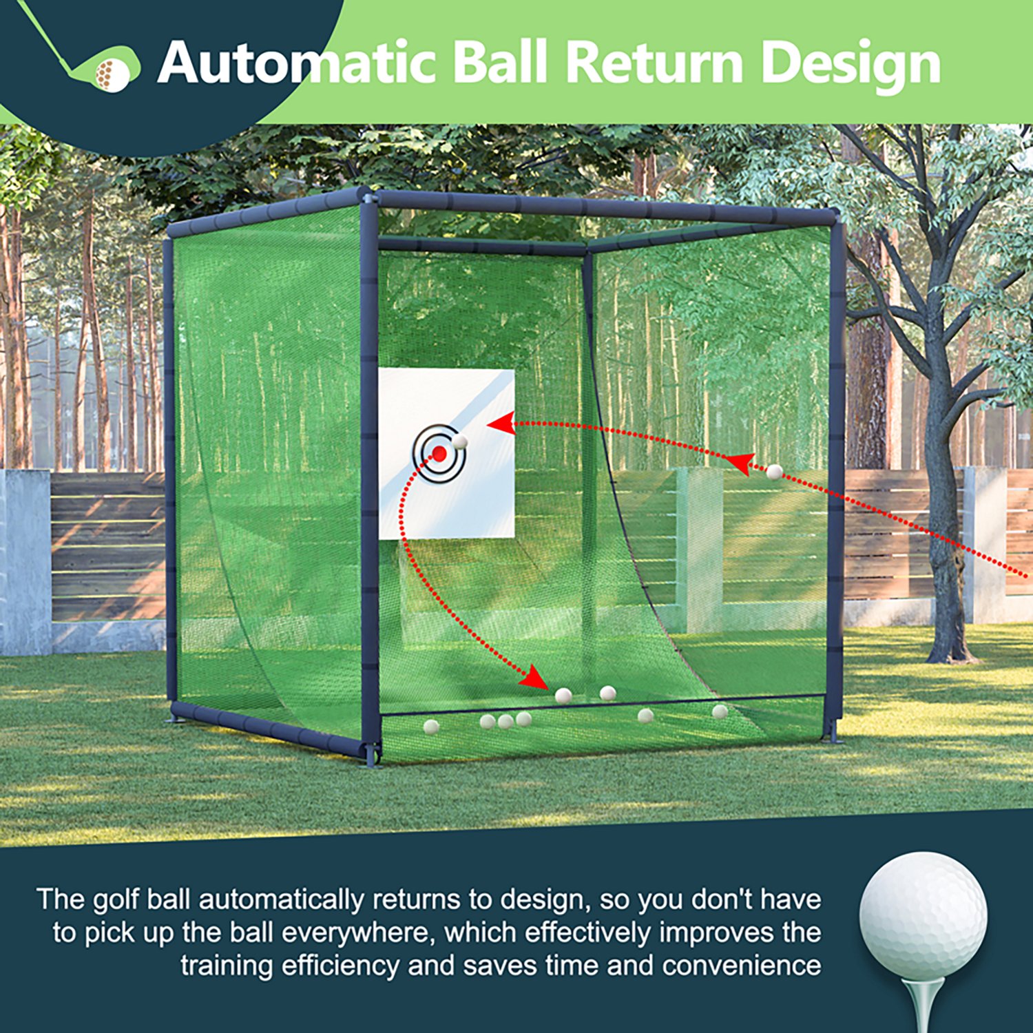 inQracer 10 ft x 10 ft x 10 ft Metal Frame Hitting Net Cage