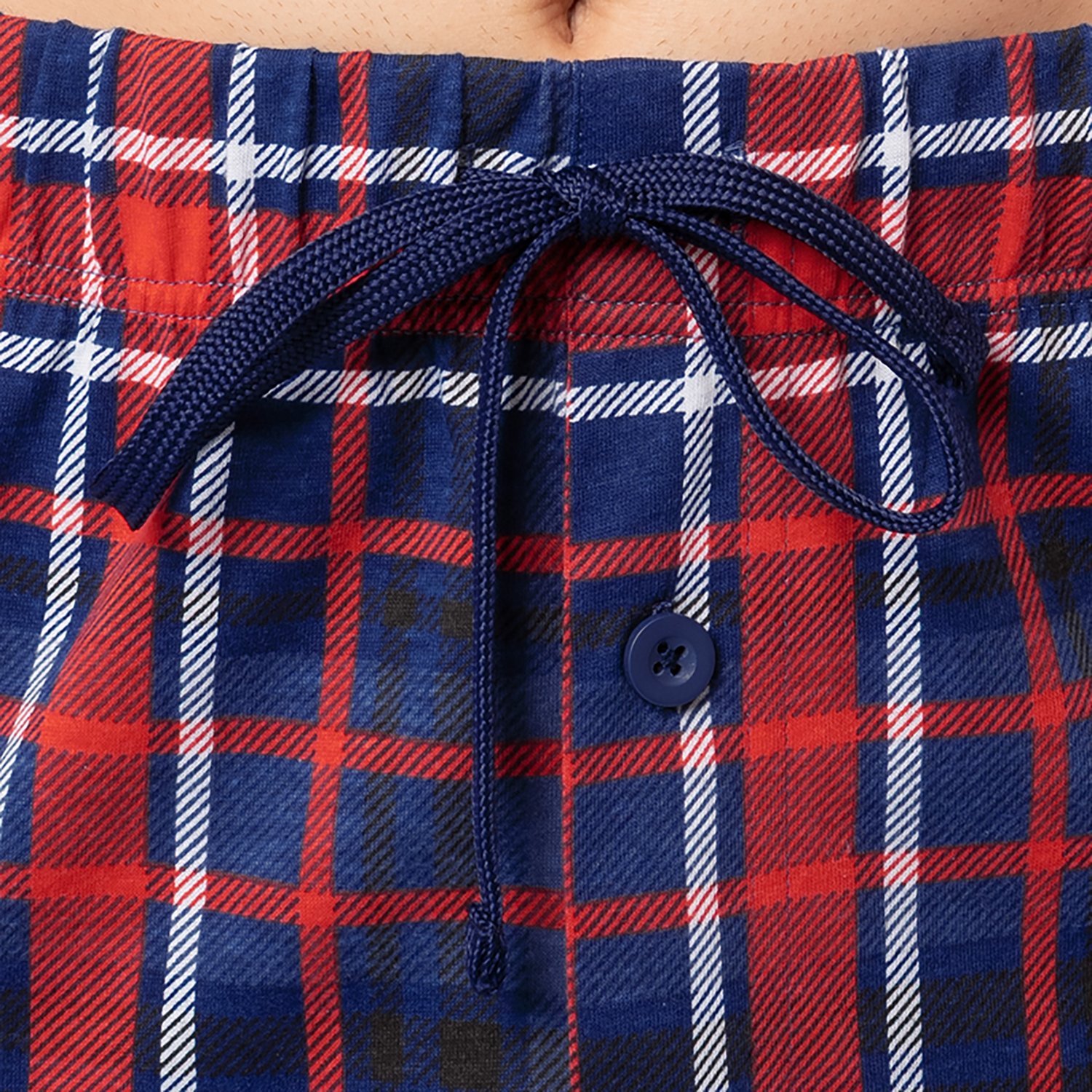 Indera Men's Red and Blue Plaid Lounge Pants - view number 4