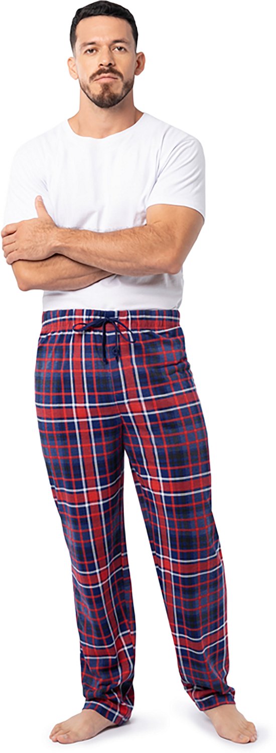 Indera Men's Red and Blue Plaid Lounge Pants - view number 6