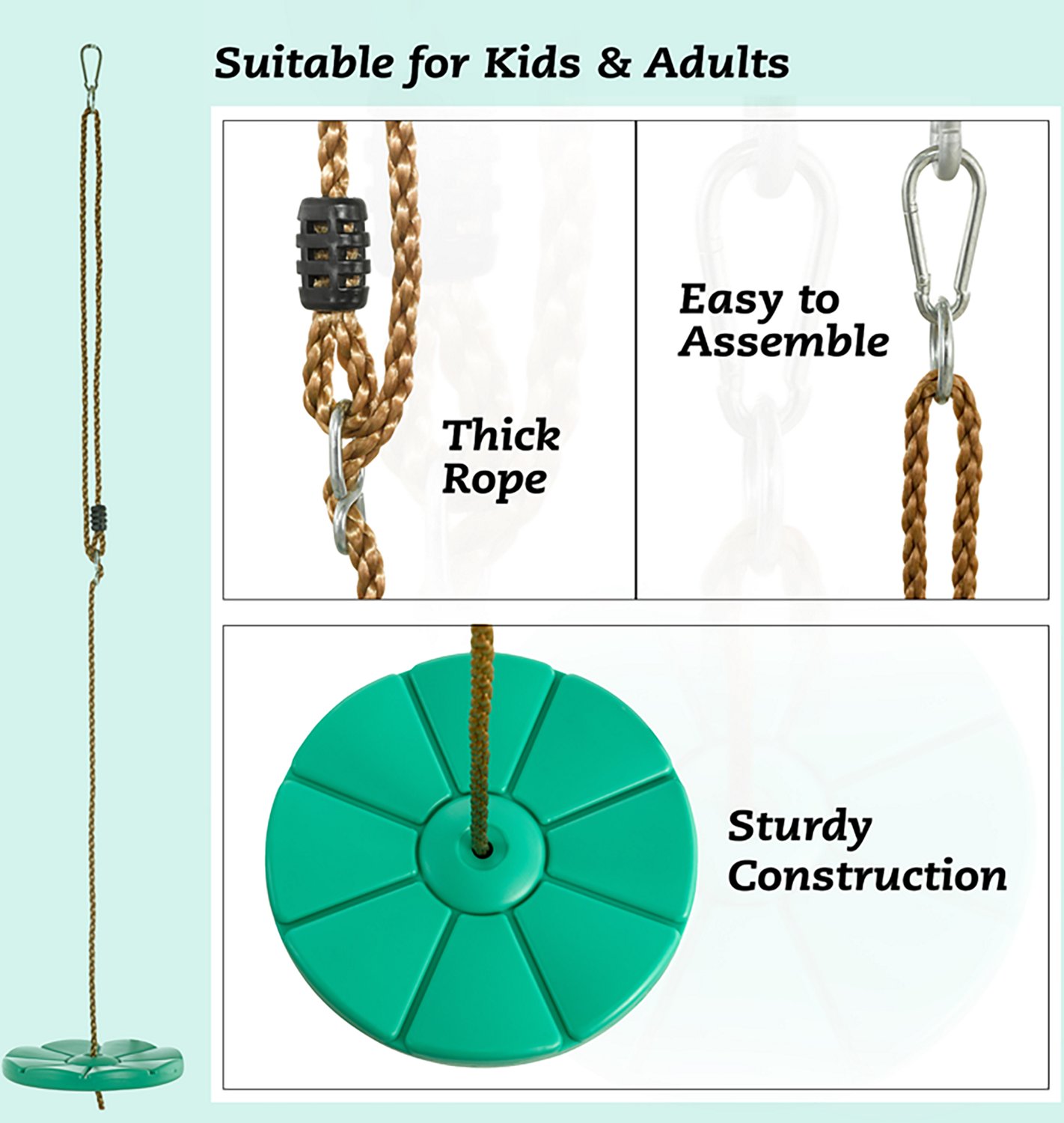 Plexalife Cool Disc Swing With Adjustable Rope - view number 2