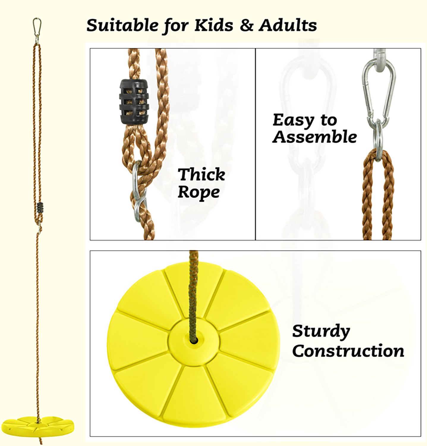 Plexalife Cool Disc Swing With Adjustable Rope - view number 2