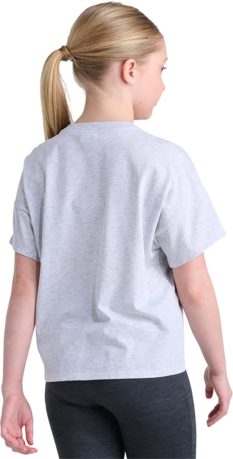 adidas Girls’ Silicone 3‑Bar Drop Shoulder T‑Shirt - view number 2