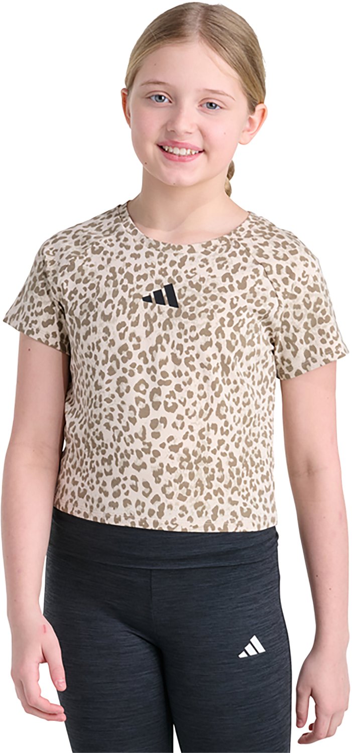 adidas Girls’ Printed Raglan T‑Shirt