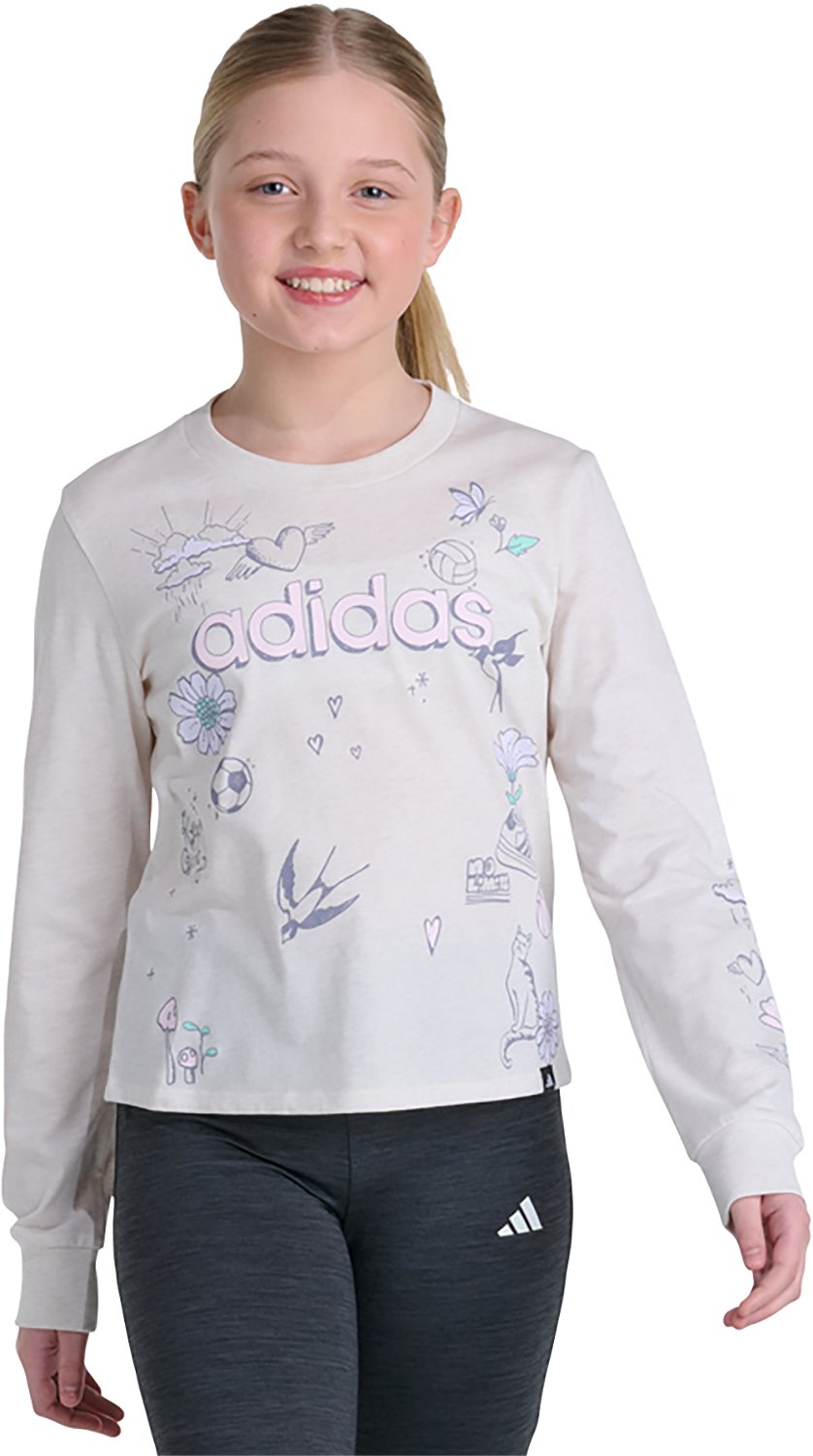 adidas Girls’ Hand Drawn T‑Shirt