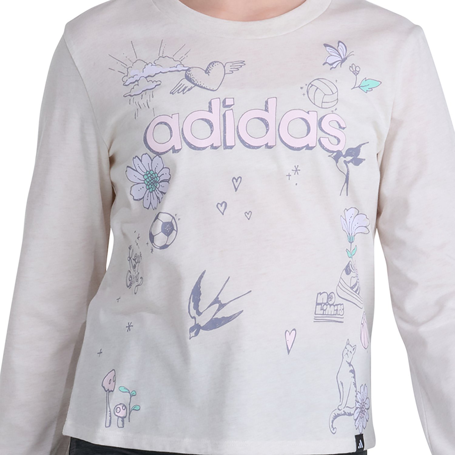 adidas Girls’ Hand Drawn T‑Shirt