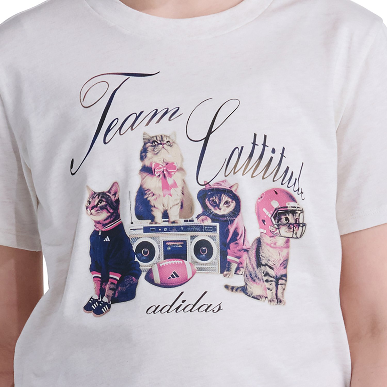 adidas Girls’ Team Cattitude Graphic T‑Shirt - view number 3