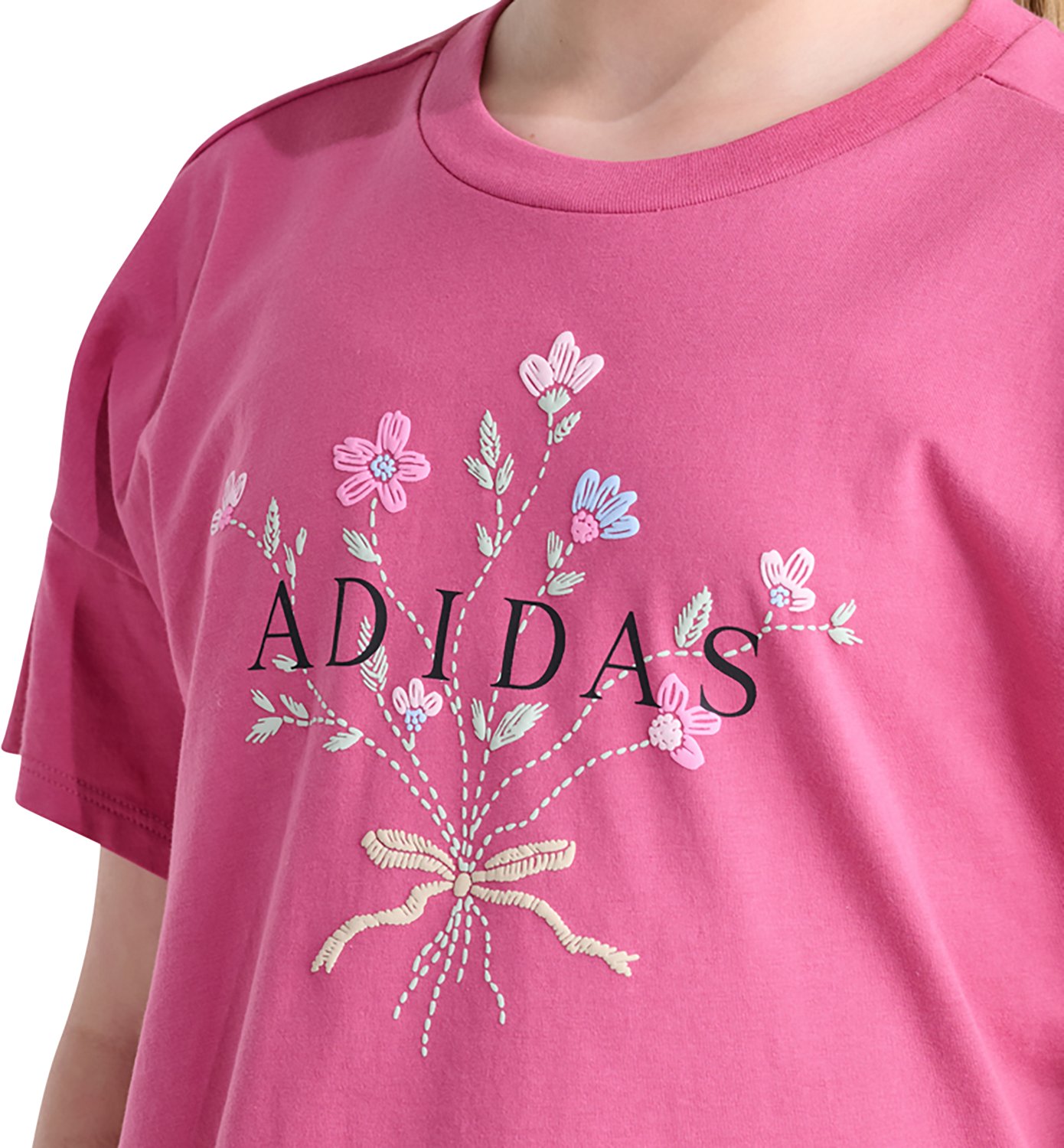 adidas Girls’ Drop Shoulder Graphic T‑Shirt - view number 3