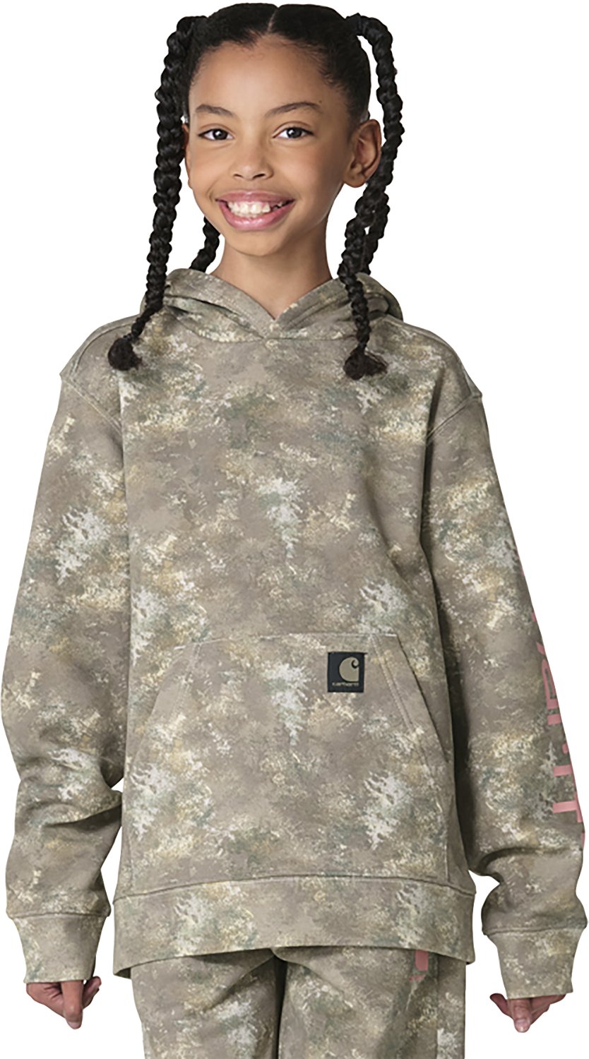 Carhartt Girls’ Hooded Camo Graphic Sweatshirt
