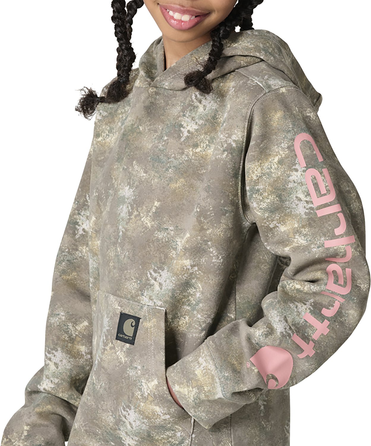 Carhartt Girls’ Hooded Camo Graphic Sweatshirt