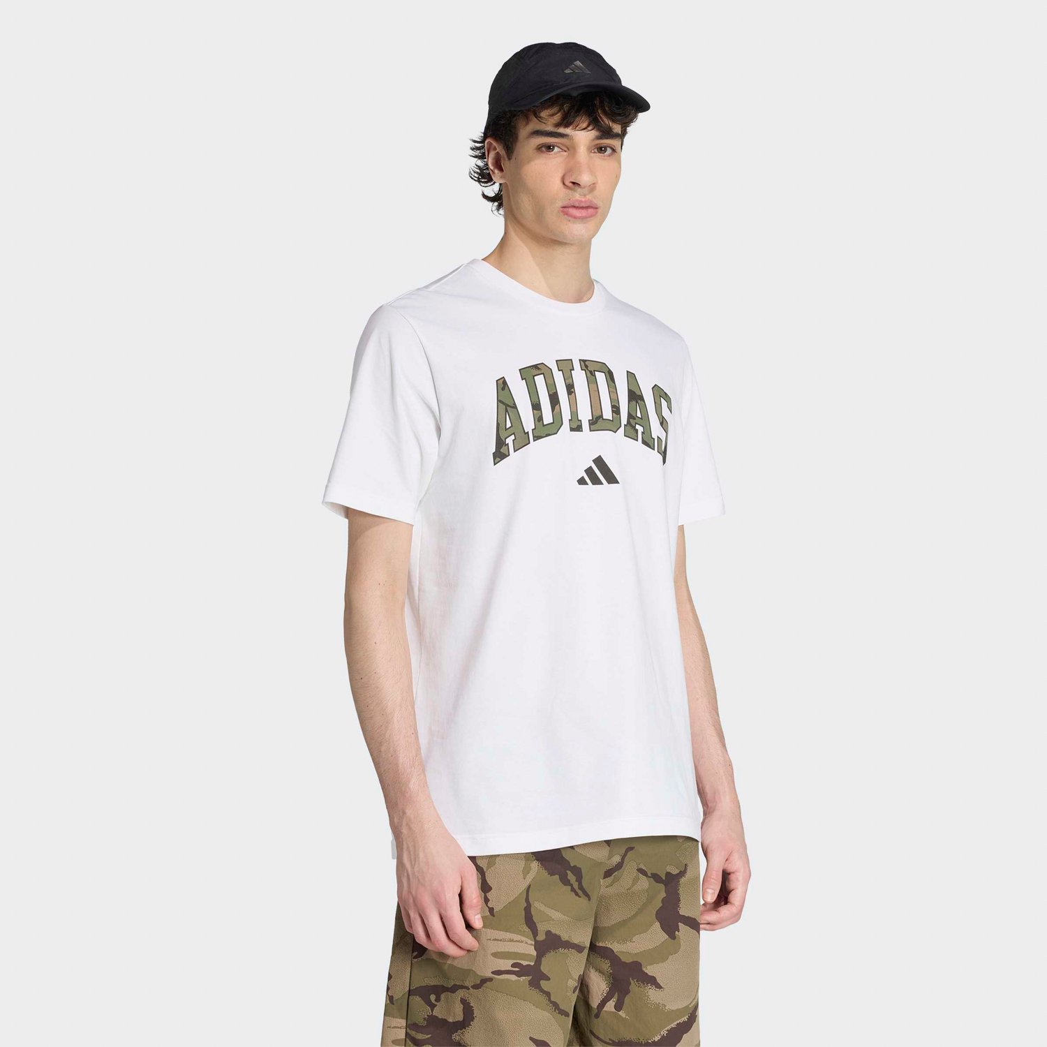 adidas Men’s Camo Script Graphic T‑Shirt