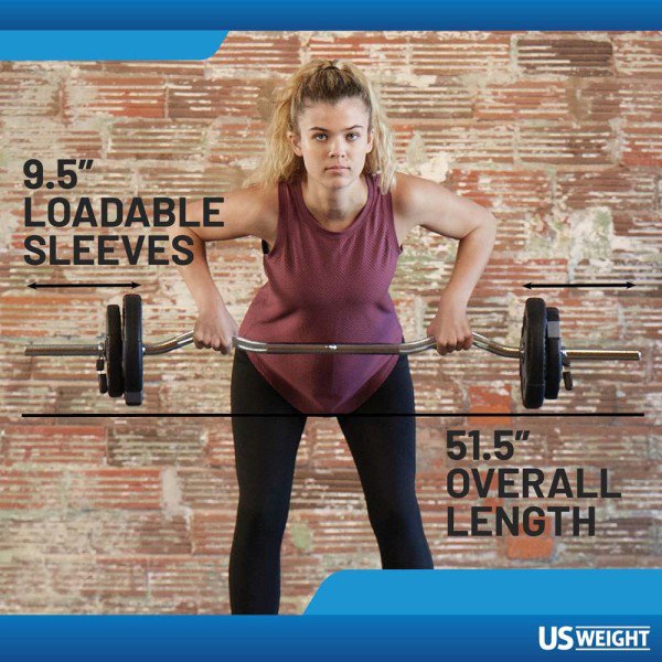 US Weight 60 lb Curl Bar Weight Set w/ Spring Clips