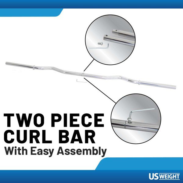 US Weight 60 lb Curl Bar Weight Set w/ Spring Clips