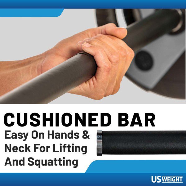 US Weight Adjustable 54 lb Weight Set W/55" Barbell- Grey - view number 4