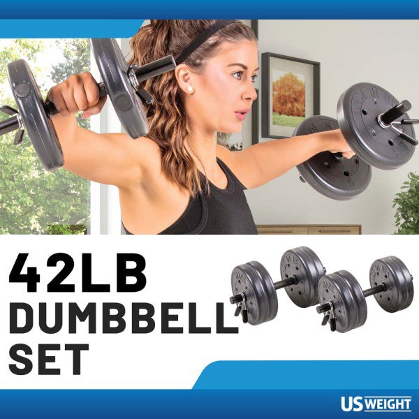 US Weight Adjustable 42 lb Dumbell Set W/Springs - view number 2