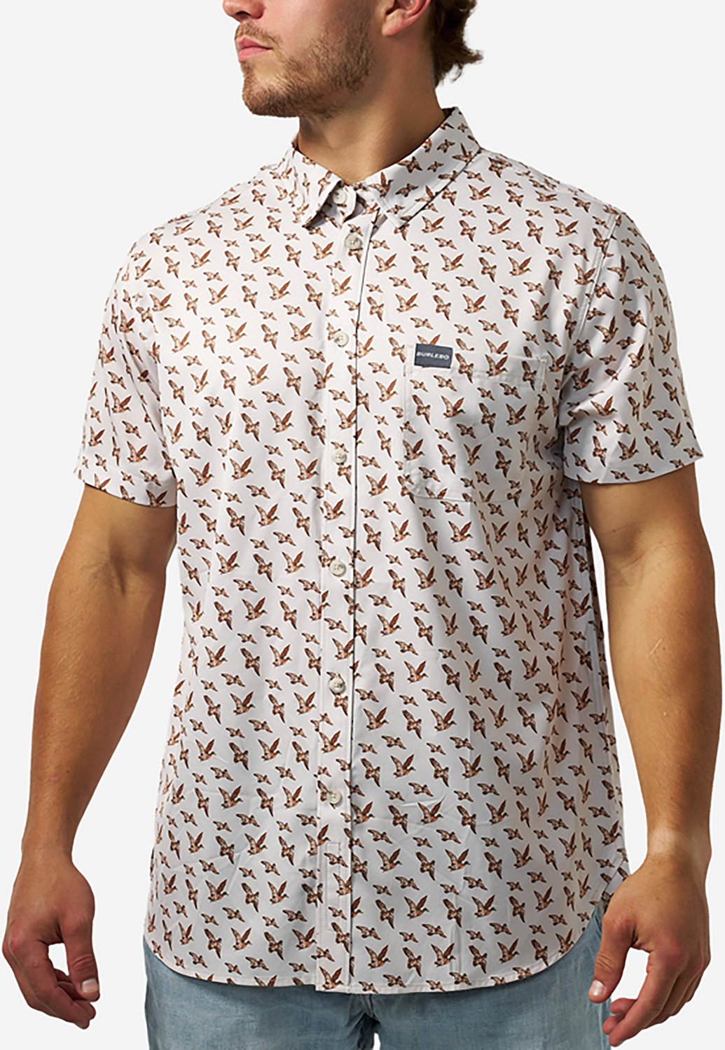 BURLEBO Men's Performance Button-Up Short Sleeve Shirt