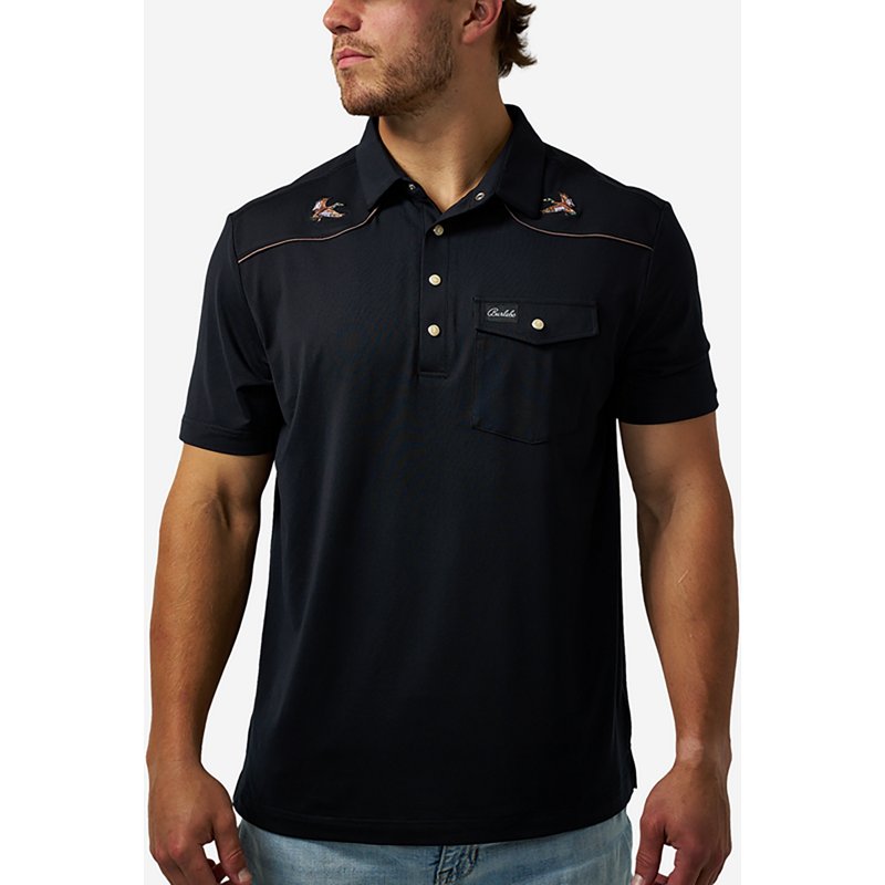 Burlebo Men's Peal Snap Performance Short Sleeve Polo Shirt