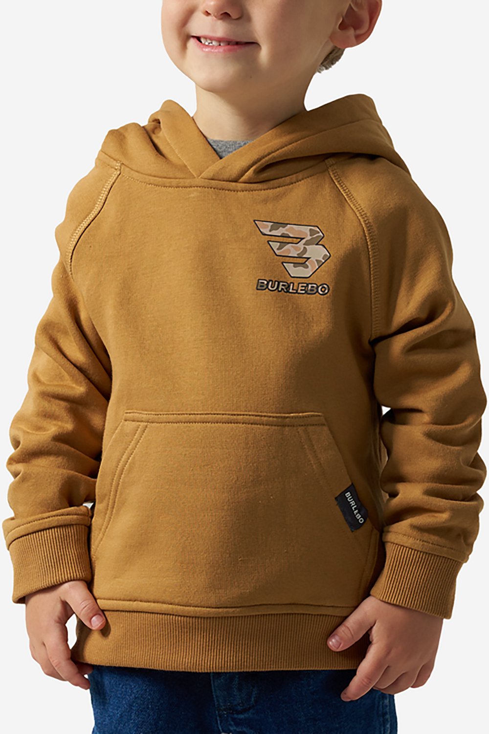 BURLEBO Boys' Mallard Camo Dog Fleece Hoodie