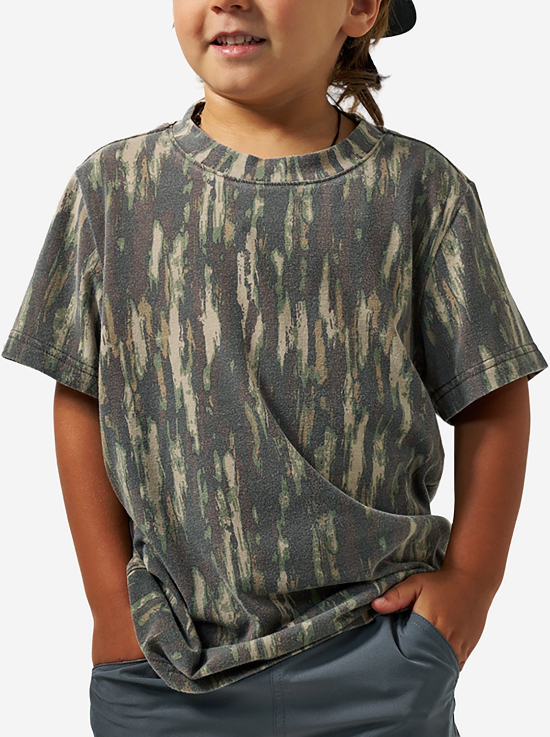 BURLEBO Boys' Vintage Washed Midland Camo T-shirt