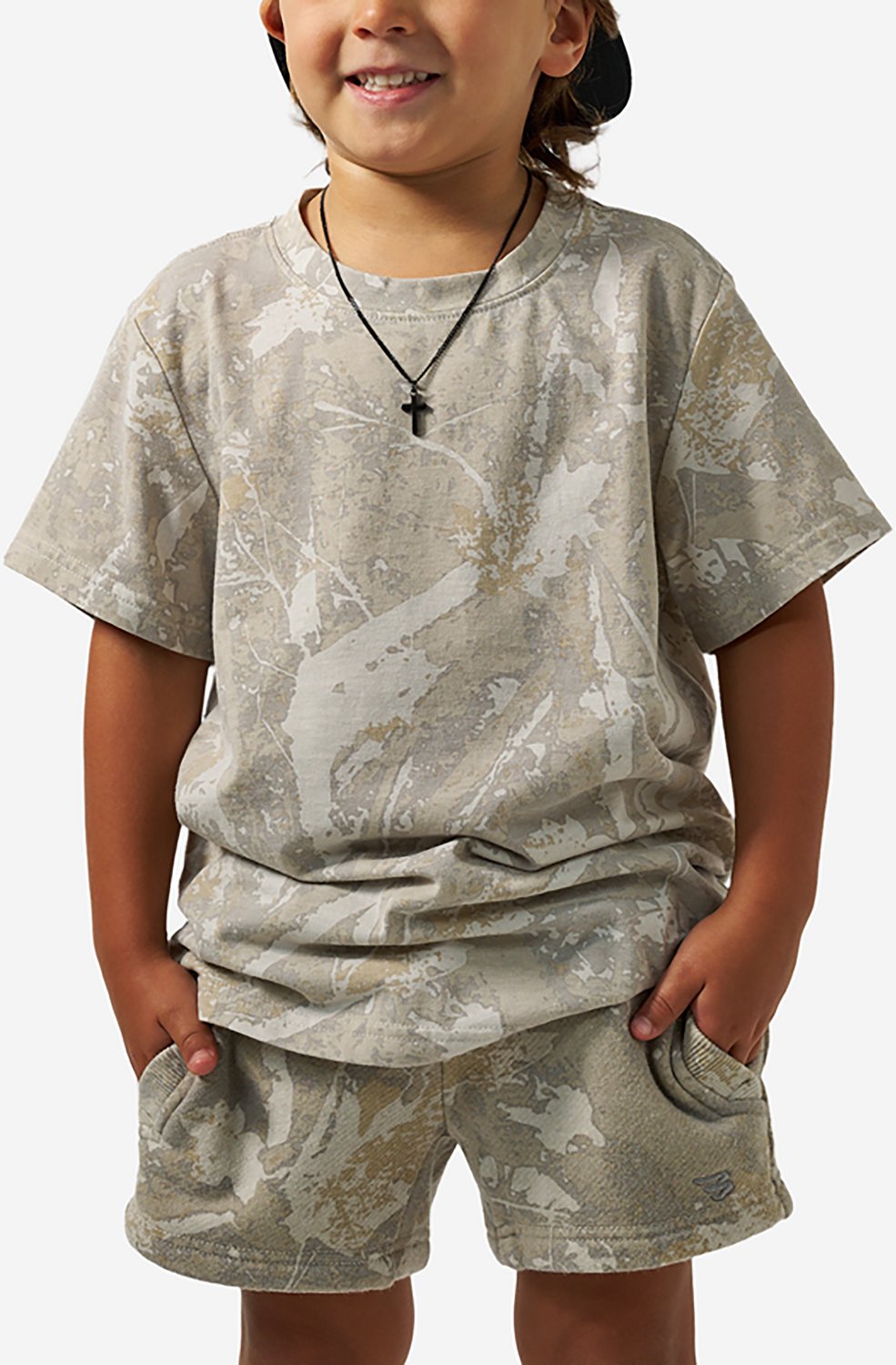 BURLEBO Boys' Vintage Washed Midland Camo T-shirt