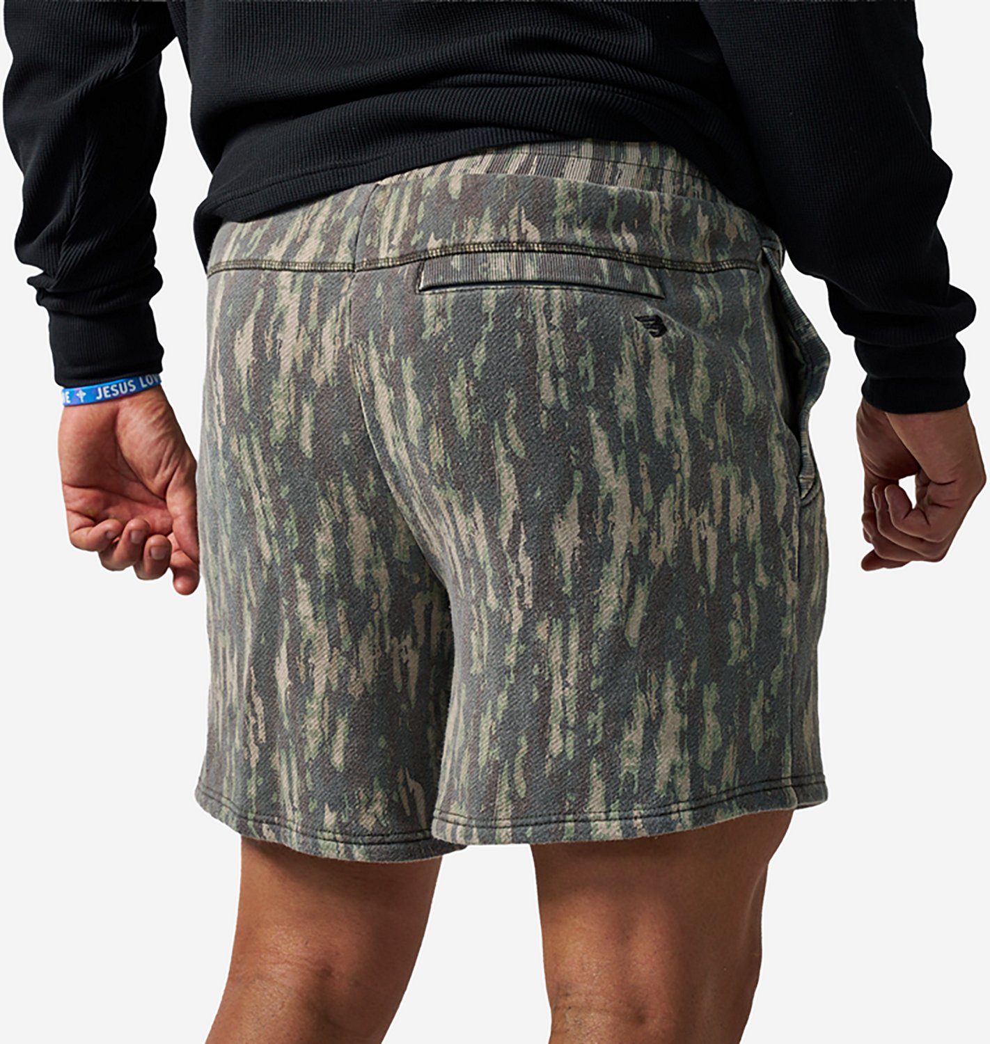 BURLEBO Men's Midland Camo Vintage Washed Fleece Hoodie
