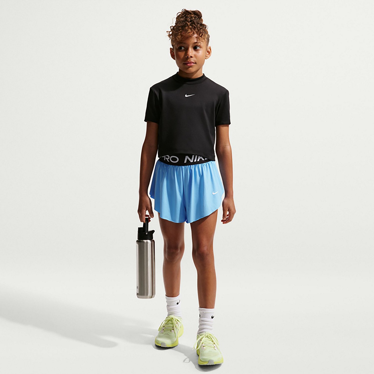 Nike Girls' Pro Dri-FIT 2 in 1 Knit Shorts 3 in - view number 3