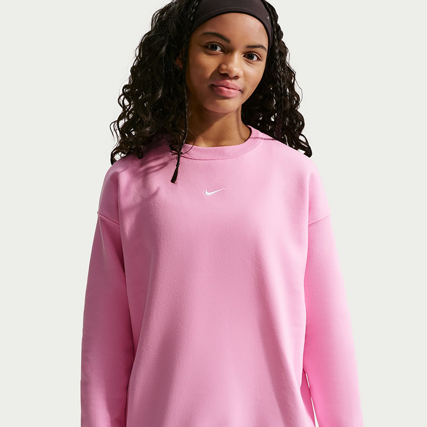 Nike Girls' Sportswear Studio Fleece Oversized Crewneck - view number 3