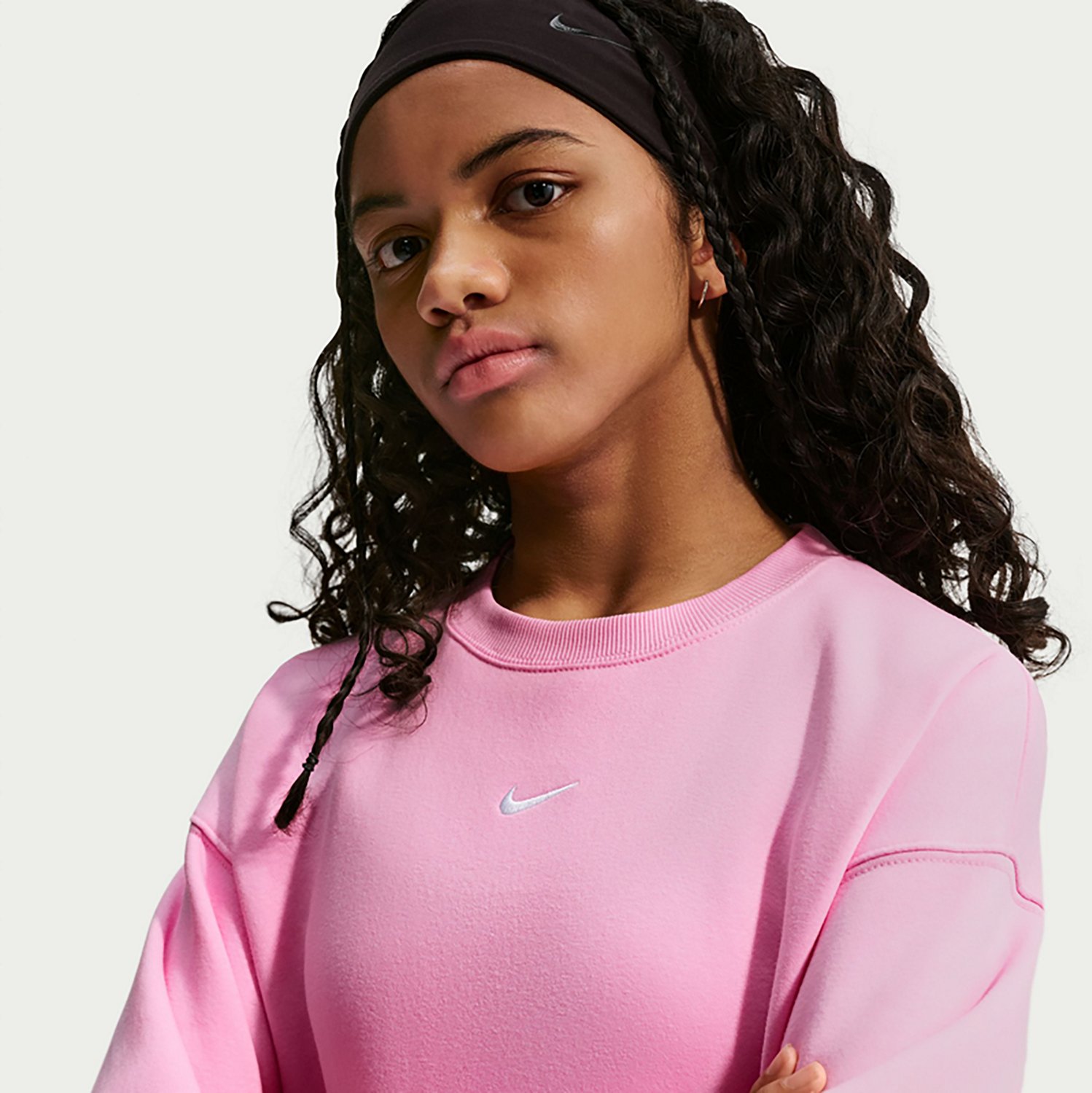 Nike Girls' Sportswear Studio Fleece Oversized Crewneck - view number 5