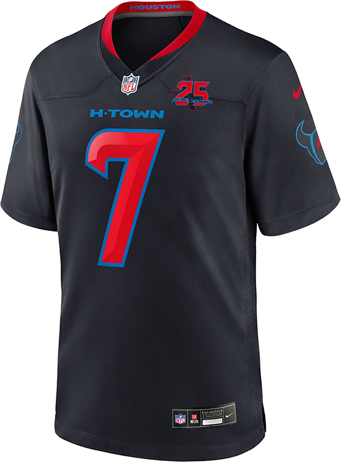Nike Men's Houston Texans C. J. Stroud #7 25th Anniversary Patch Game Jersey - view number 2