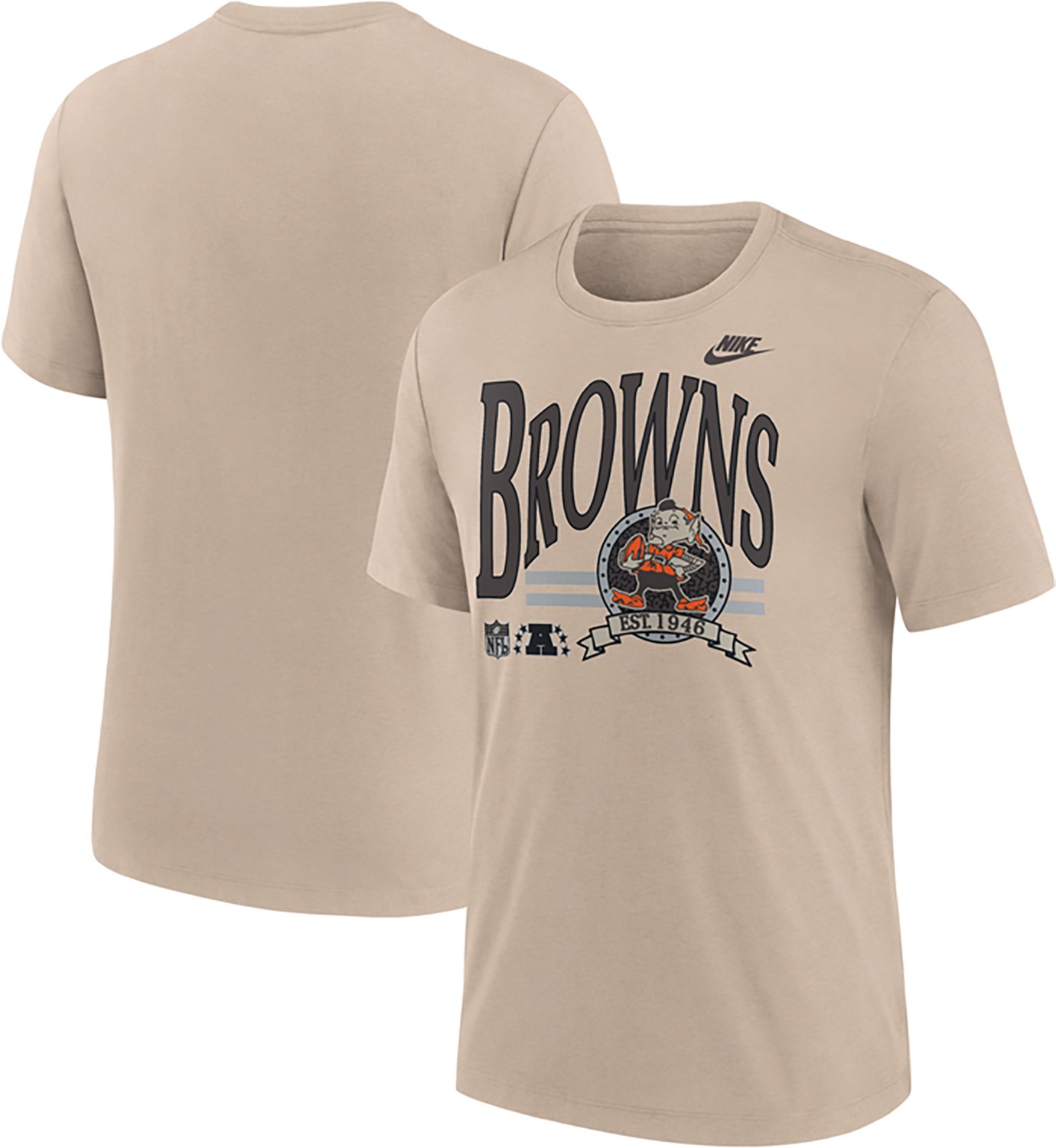 Nike Men's Cleveland Browns Rewind Triblend Step It Up Graphic T-shirt - view number 3