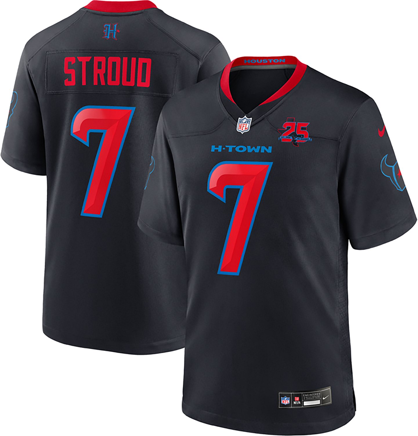 Nike Men's Houston Texans C. J. Stroud #7 25th Anniversary Patch Game Jersey - view number 3