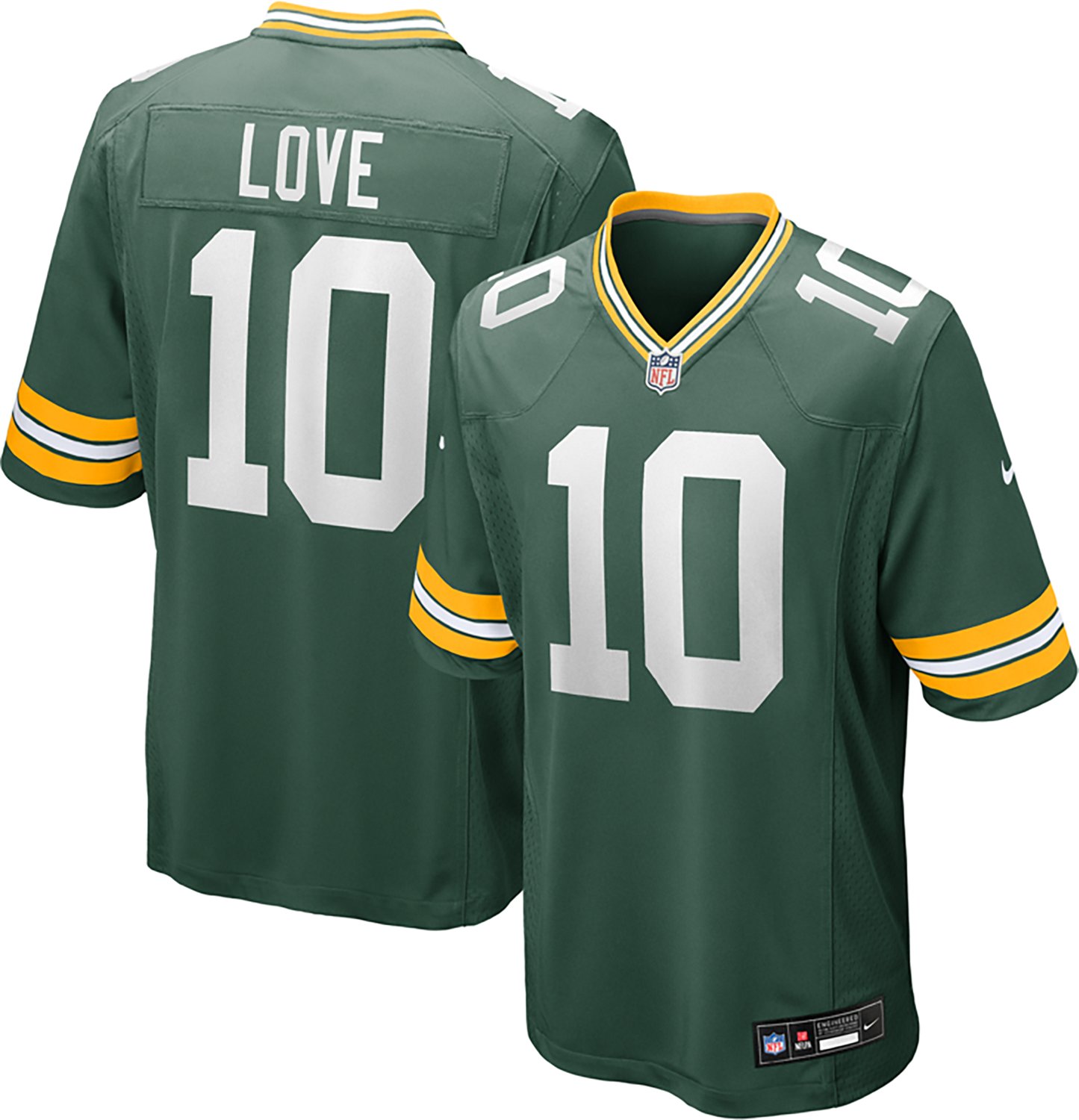 Nike Men's Green Bay Packers Jordan Love #10 Home Game Jersey - view number 5