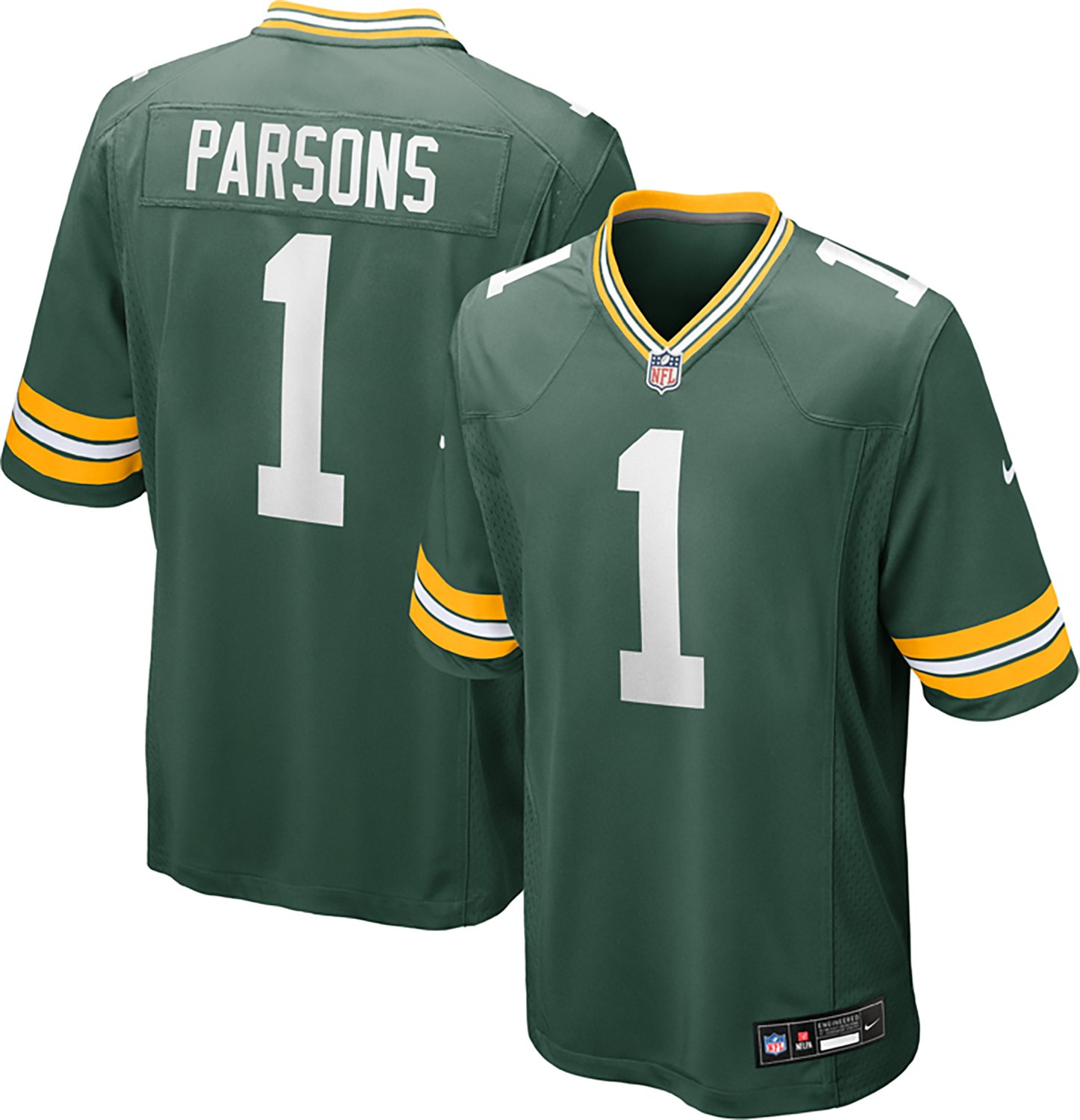 Nike Men's Green Bay Packers Micah Parsons #1 Home Game Jersey - view number 5