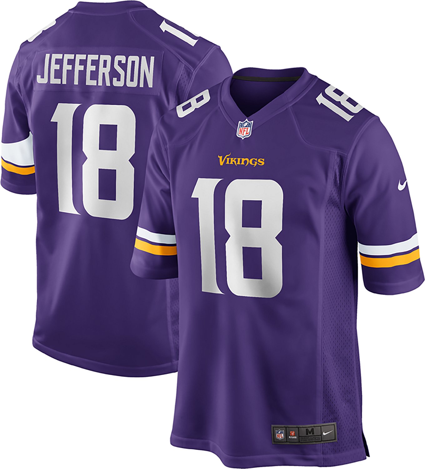 Nike Men's Minnesota Vikings Justin Jefferson #18 Home Game Jersey - view number 5