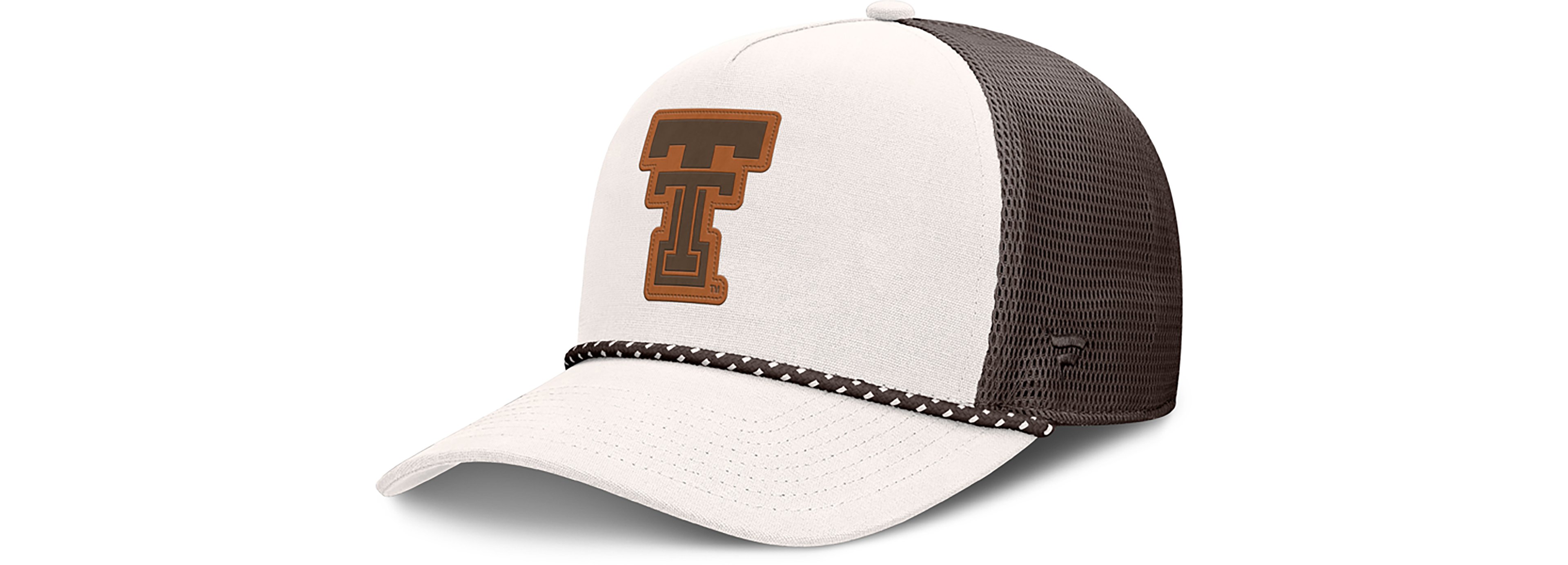 Fanatics Men's Texas Tech University Bronco Primary Logo Leather Patch Rope Cap