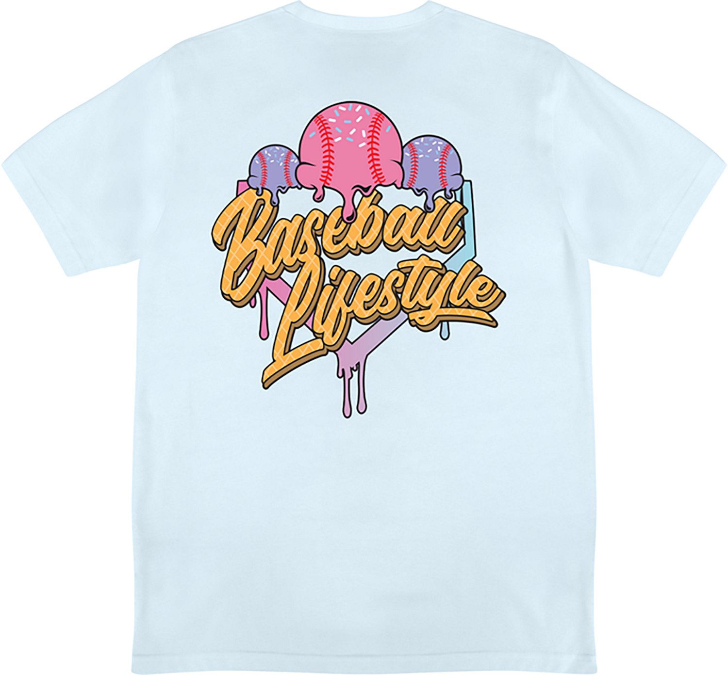 Baseball Lifestyle 101 Adult Ice Cream Graphic T-shirt                                                                           - view number 2