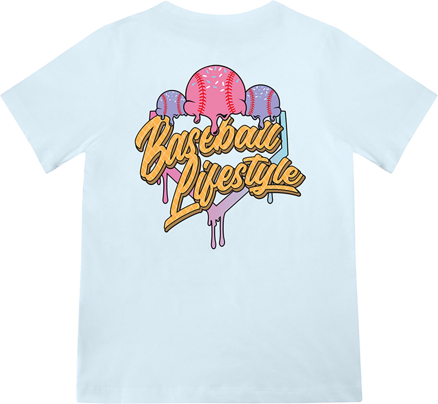 Baseball Lifestyle 101 Youth Ice Cream Graphic T-shirt                                                                           - view number 2