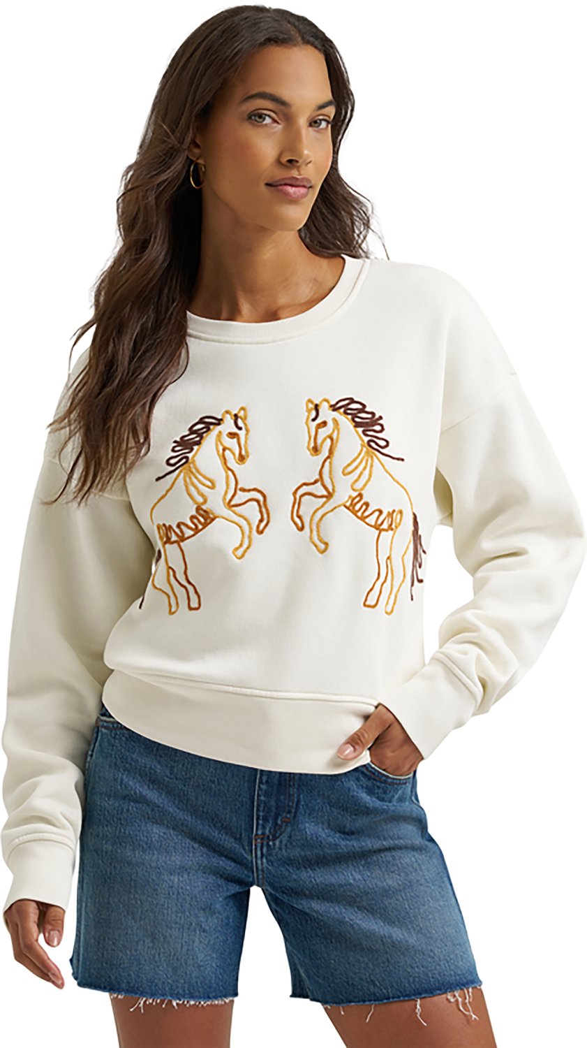 Wrangler Women's Soutache Horse Crew Sweatshirt