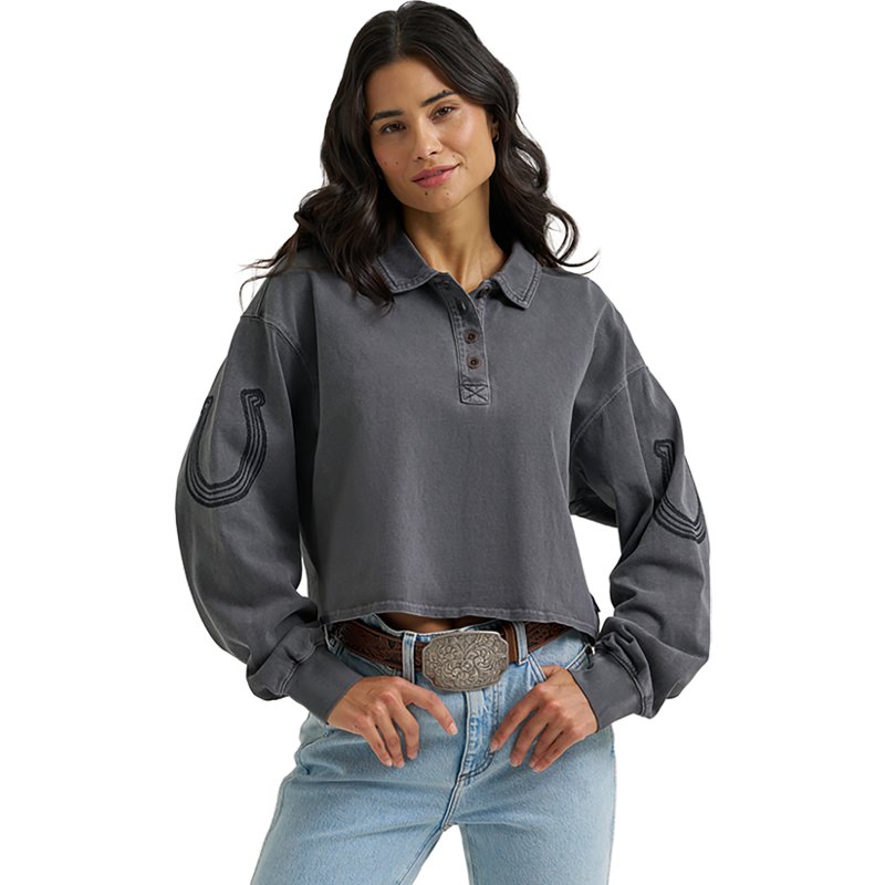 Women's Wrangler Western Polo Shirt in Black