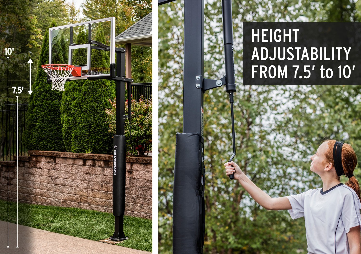Silverback 60 in Inground Tempered-Glass Basketball Hoop - view number 4