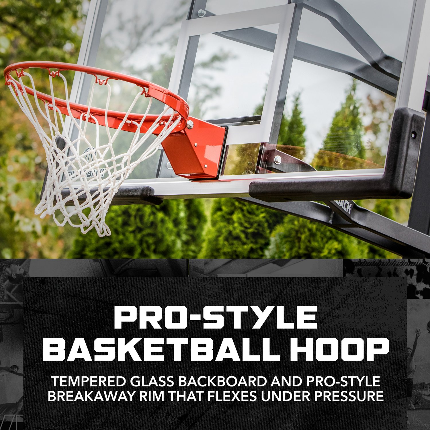 Silverback 54 in Inground Tempered-Glass Outdoor Basketball Hoop - view number 7