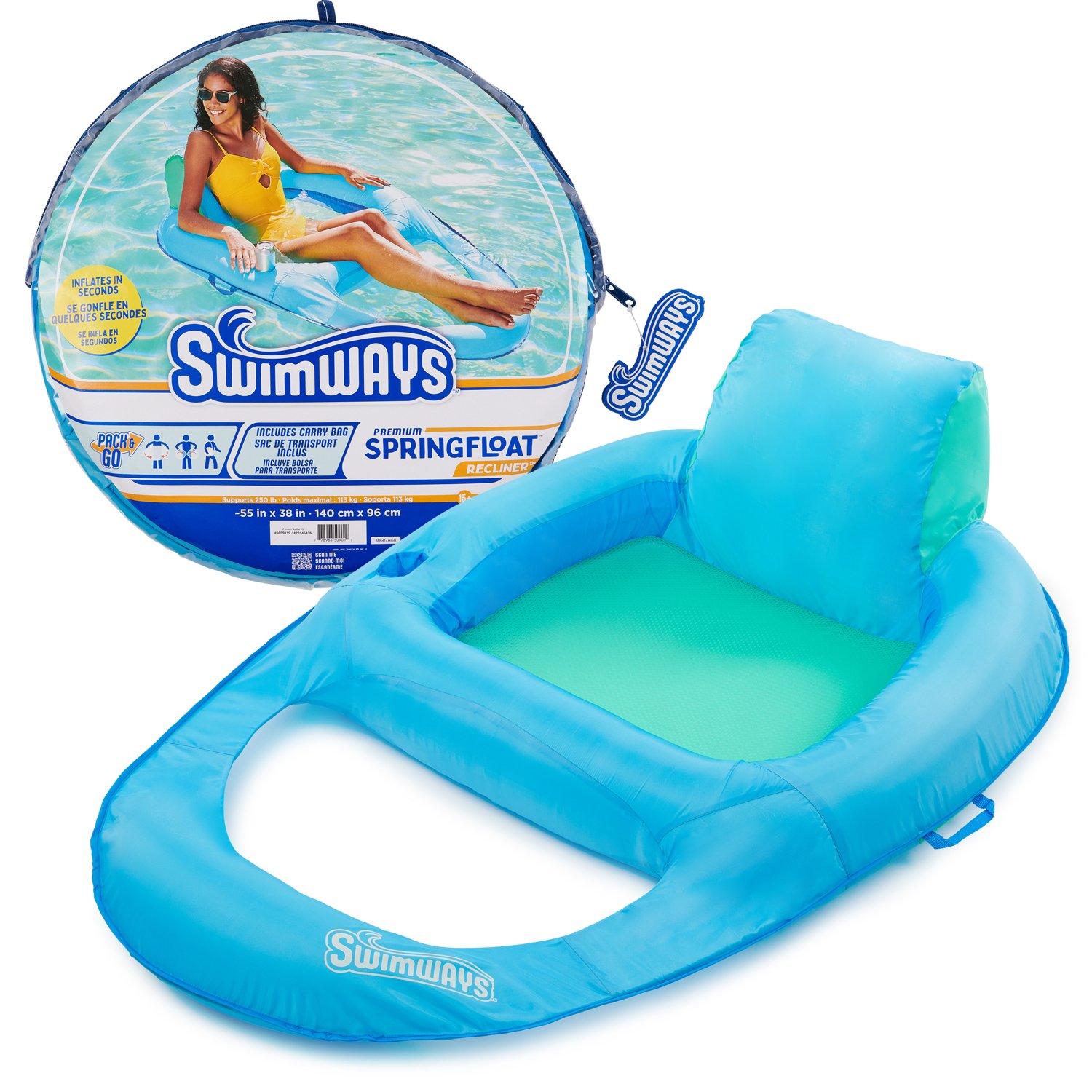 SwimWays Spring Float Recliner Pool Lounger