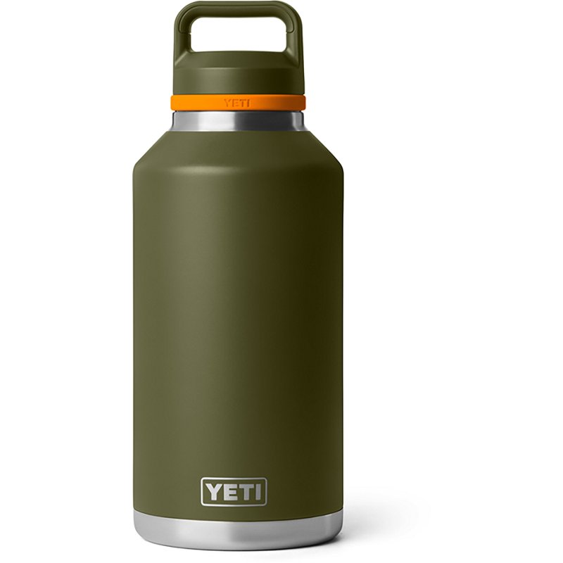 YETI Rambler 64-Oz. Bottle with Color-Matched Chug Cap - Olive/King Crab Orange