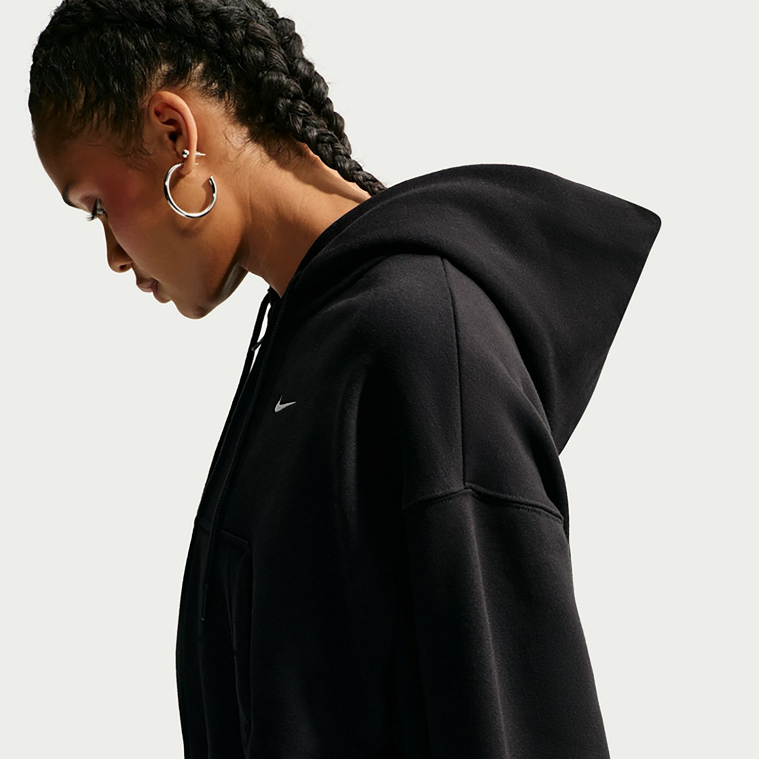 Nike Women's Sportswear Studio Fleece Oversized Cropped Full-Zip Hoodie - view number 6