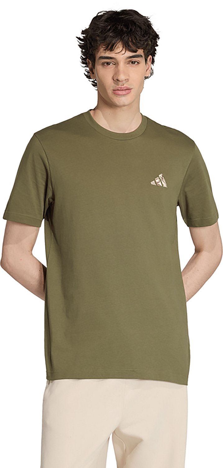adidas Men’s Camo Embroidered Small Logo Graphic T‑Shirt
